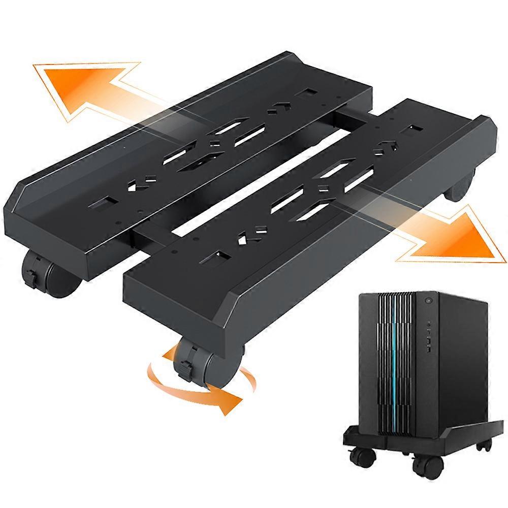 Ventilated Pc Riser, Width Adjustable From 7.87-11.81 Inches, Mobile Cpu Stand With Lockable Rolling Caster Wheels, Under Desk Cpu Holder,