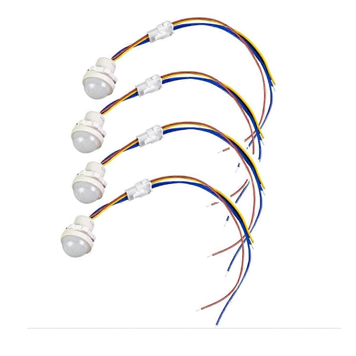 Interruptor de luz con sensor de movimiento de 4 piezas, interruptor de detección inteligente con sensor PIR, montaje en techo o pared AC110-240V