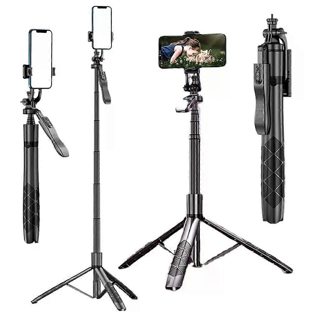 Selfie Stick Tripod for Smartphone bluetooth Telescopic Pole Remote Control Cell Phone