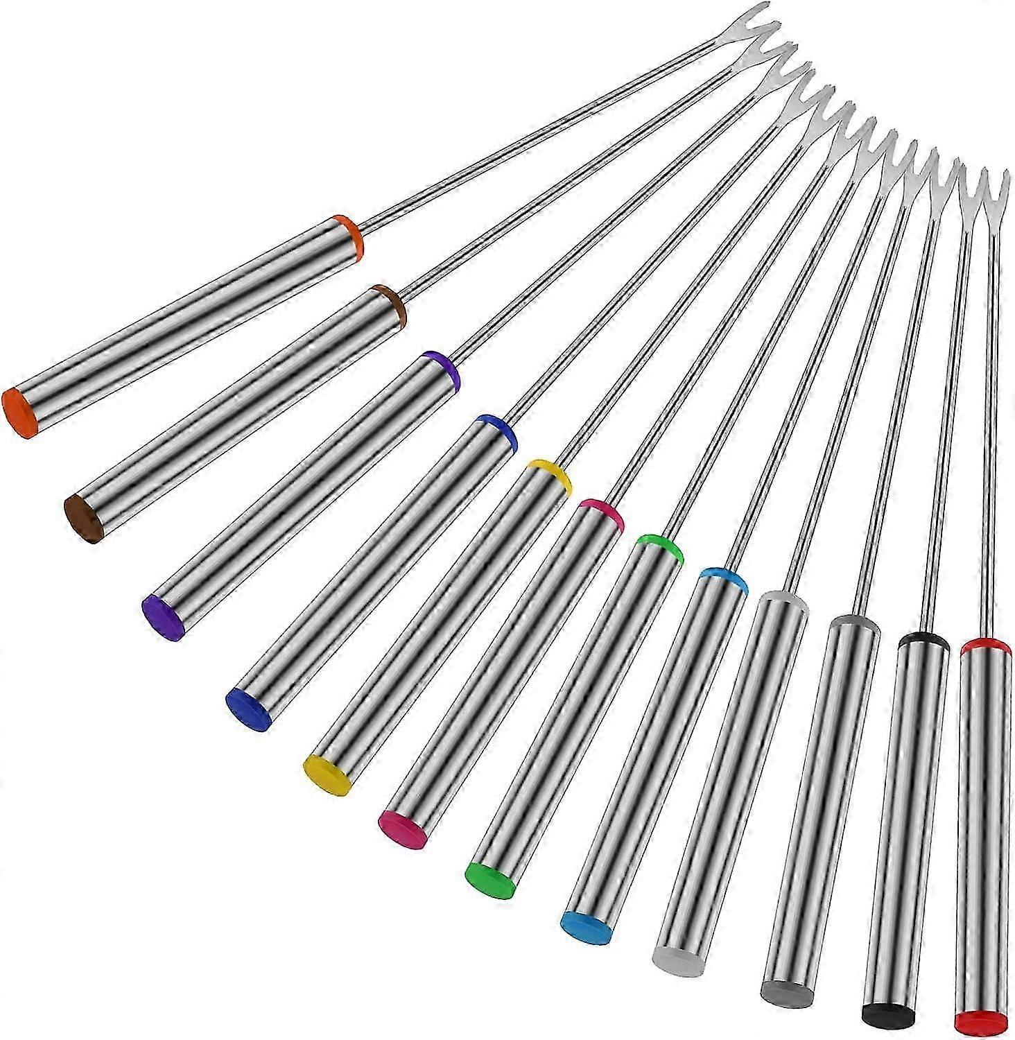12 Pcs Garfos de Fondue, 9,5 Polegadas de Aço Inoxidável Fondue Sticks com Cabo Resistente ao Calor
