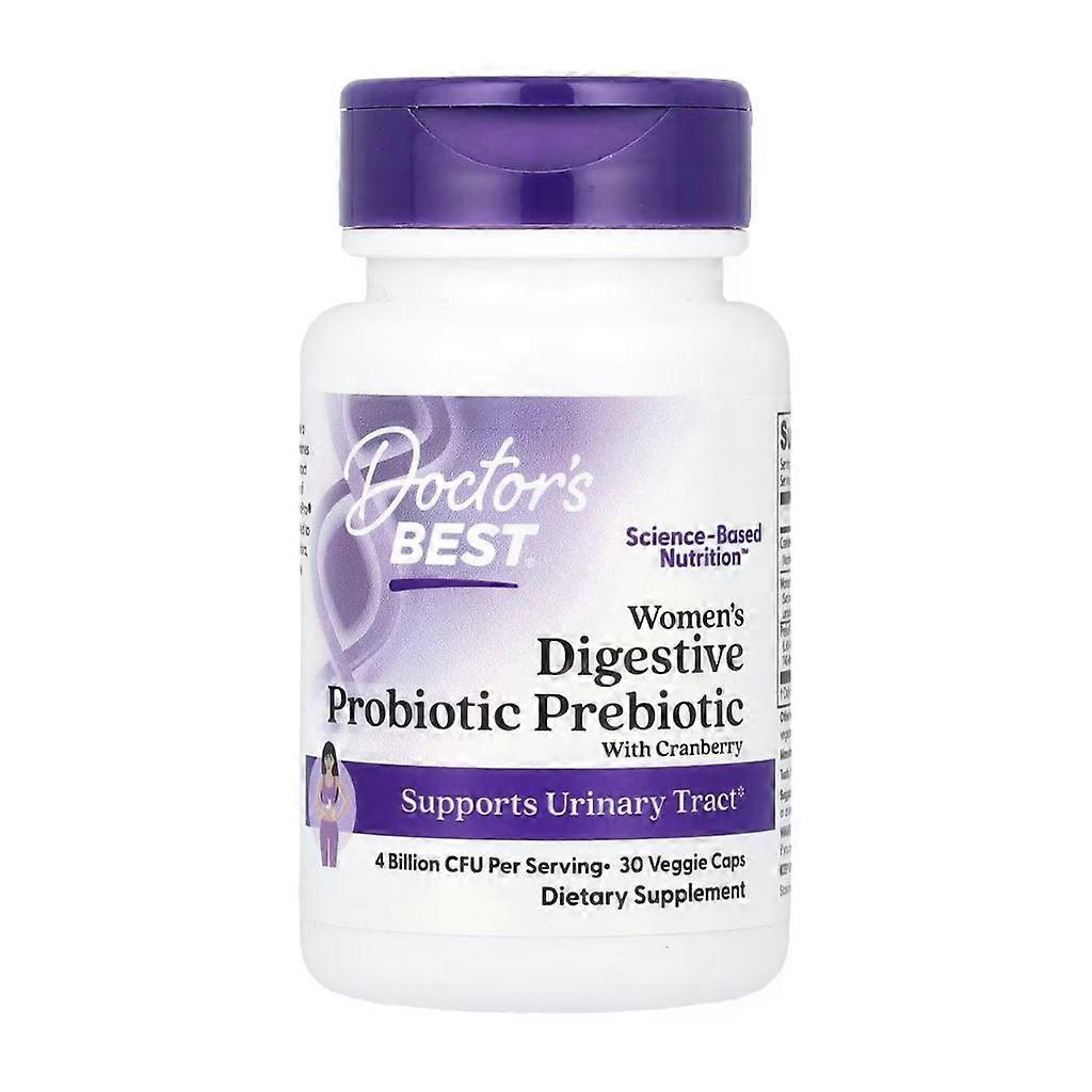 Doctor's Best Women's Digestive Probiotic Prebiotic With Cranberry Capsules 30