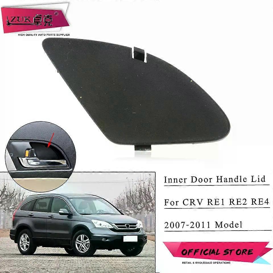 ZUK Car Inner Interior Inside Door Handle Cover Cap Case Lid compatible for Hon-da CRV CR-V 2007 2008 2009 2010 2011 Black Color Front=Rear