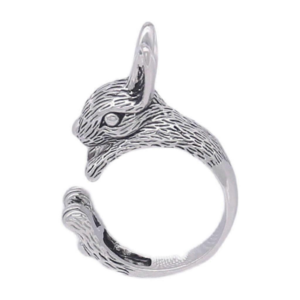 Gothic Punk Rabbit Ring Rabbit Shape Open Finger Rings Adjustable Finger Rings