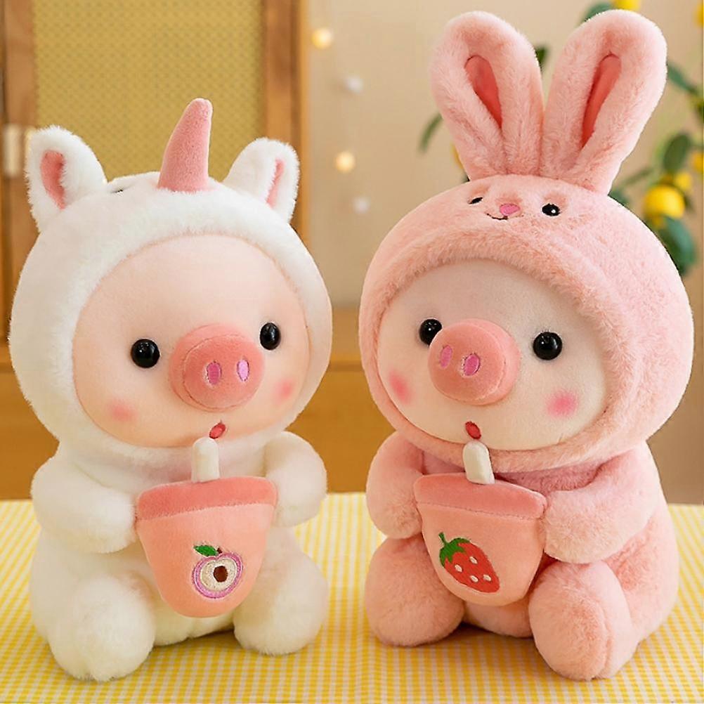Pig Stuffed Animal Plush Toy with Milk Tea Cup Cute Soft