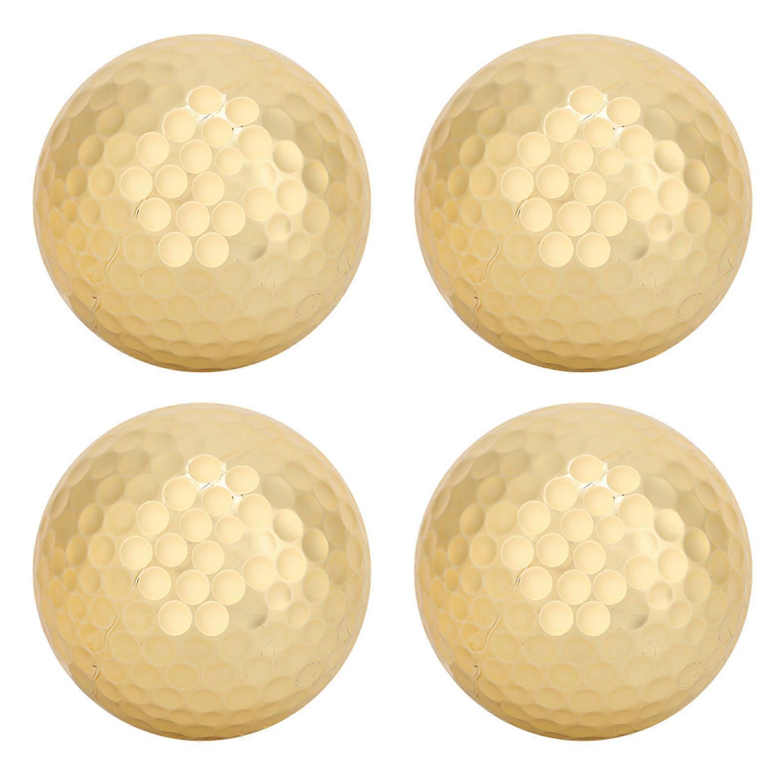 4Pcs Portable High Quality Double Layer Double Laye Golf Ball Accessory Golden