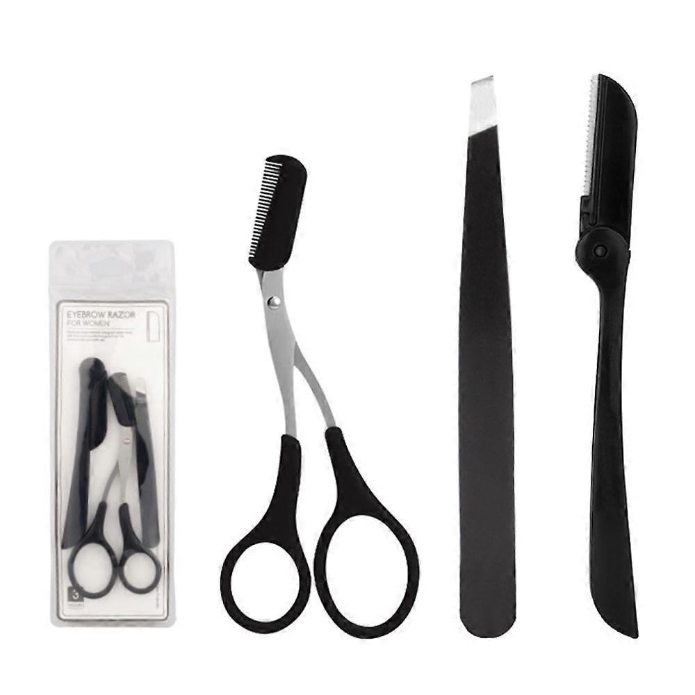 3-in-1 Eyebrow Scissors Kit，Scissors Set for Women's Eyebrow Combing,Multifunctional Beauty Tool