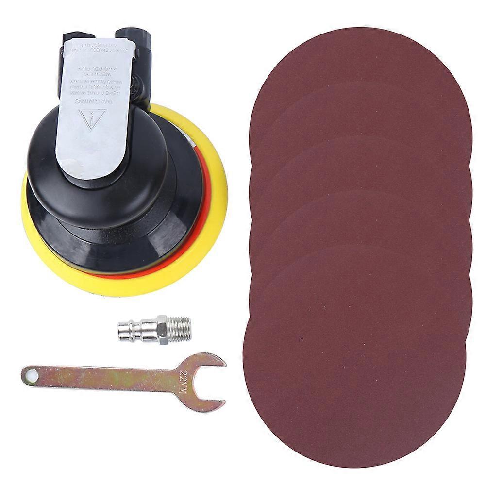 5in Pneumatic Sander Air Powered 10000RPM Car Polishing Waxing Machine with 180Grit Sandpapers Interface