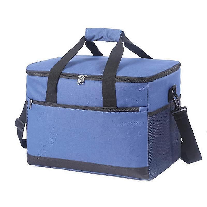 Lunch Tote bag One Shoulder Outdoor Picnic Bag Insulation for Work Office (Color : Blue)