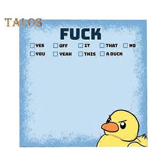 Duck Pattern Sticky Notes 50 Pages Easy Tear-Off Smooth Writing Fun Design Colorful Animal Memo Pads Office Supplies
