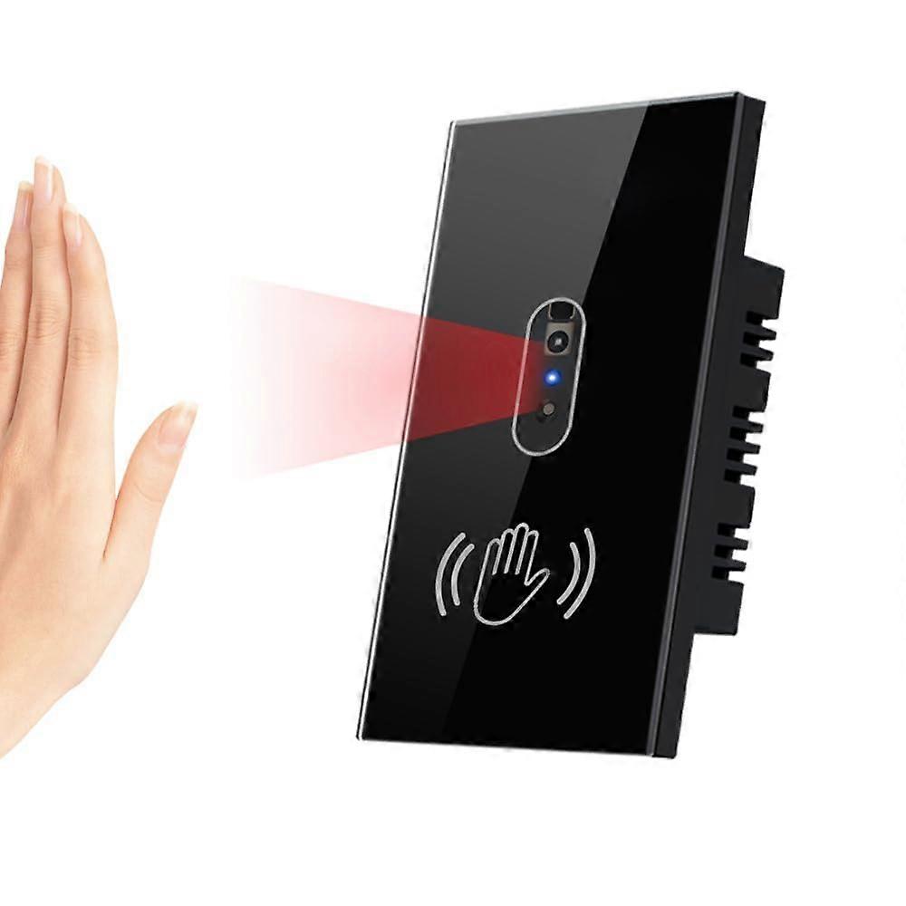US Wall Light Switch Infrared Motion Sensor No-Touch AC100-240V Requires Neutral Wire Black