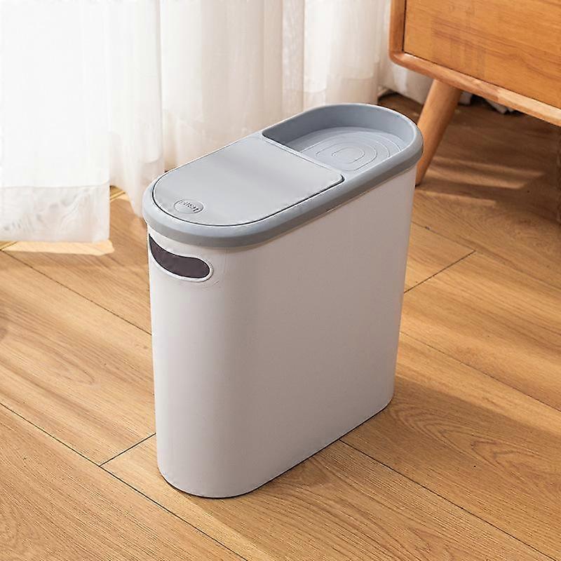 Creative Household Gap Garbage Bin 10L Large Capacity Silent Closed Plastic Bathroom Garbage Bin Space Saving Design