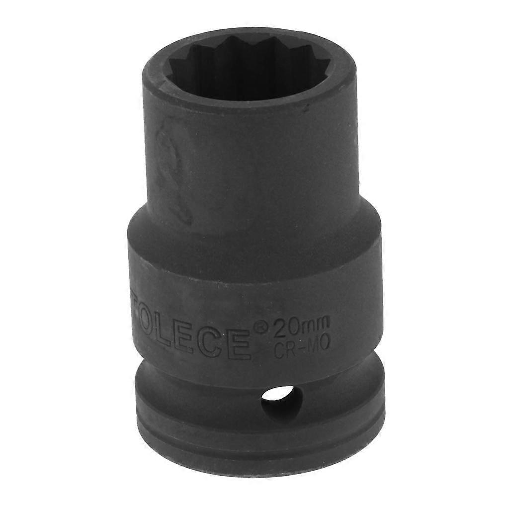 Heavy Duty 20mm Metric Impact Socket with 3/4 inch Drive, 12-Point, Black