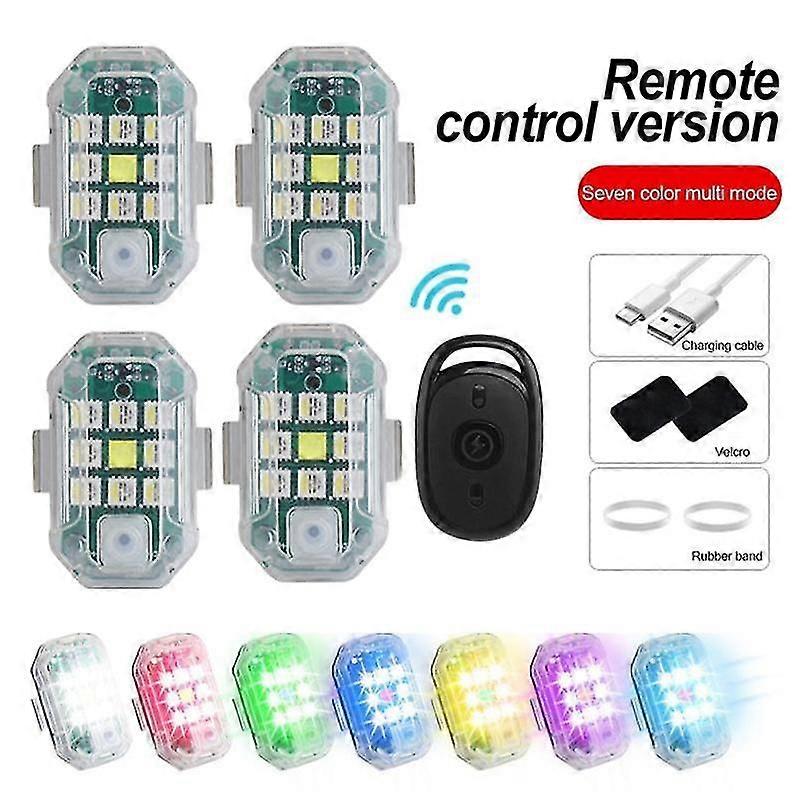 LED Strobe Light Anti-collision Warning Lamp Flash Indicator for Car Auto Motorcycle Bike Drone Scooter Rear Tail Light 2.4G Wireless Remote
