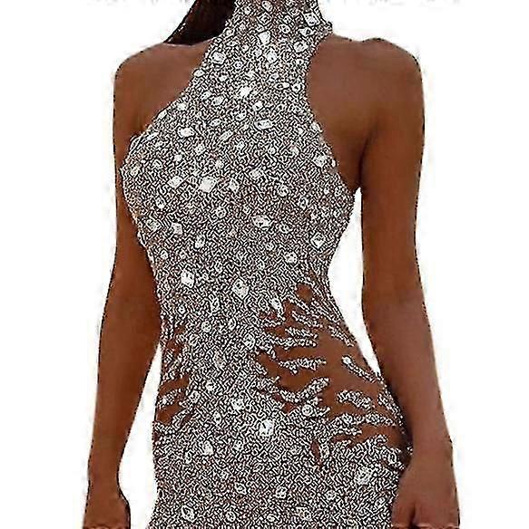 Sequin Jumpsuit Overalls For Women Long Sleeve Sparkly Bodycon Slim Rompers