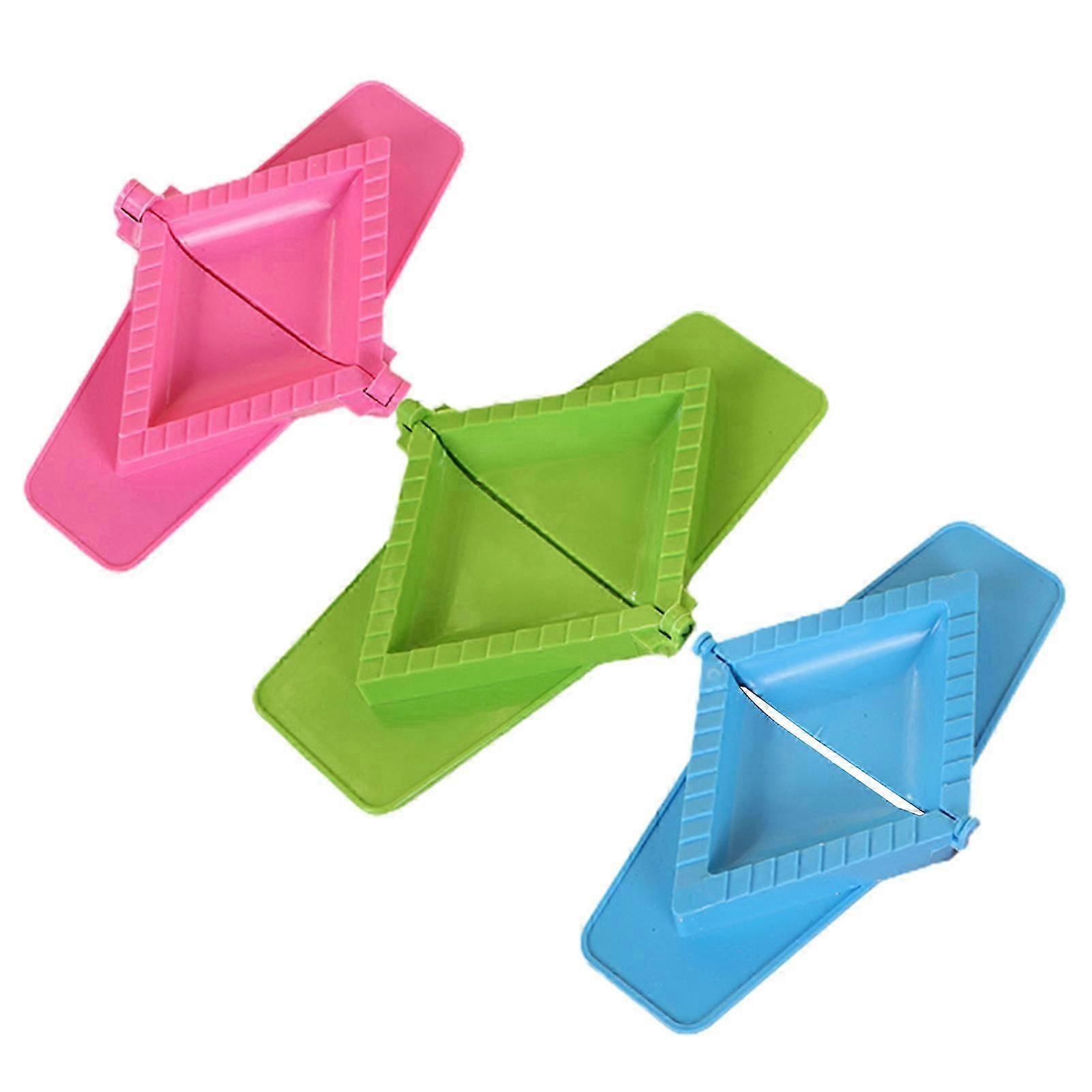 3Pcs Dumpling Maker Non-stick Food Grade Plastic Quick Release Triangle Hinged Dumpling Wrapper Kitchen Supplies