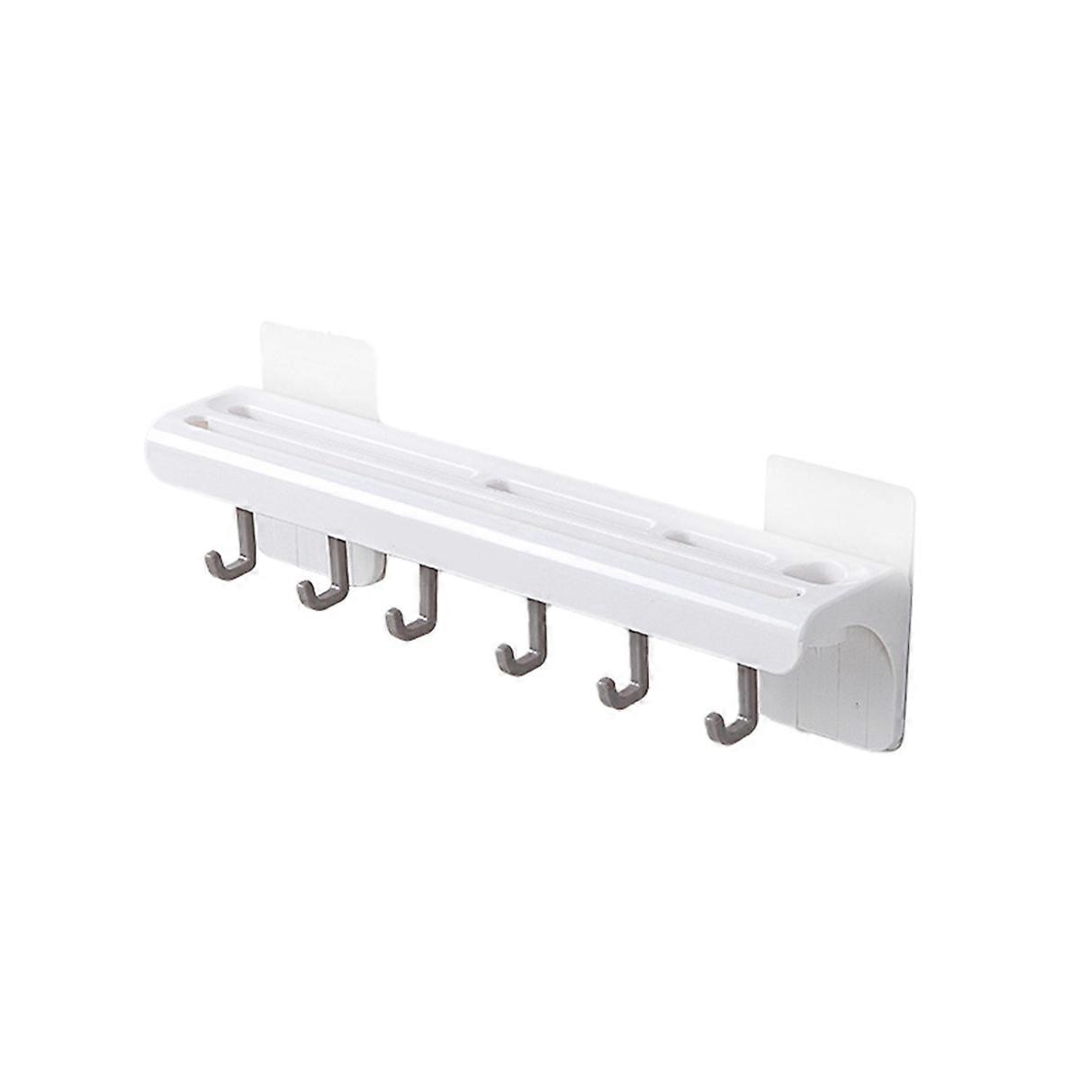 Wall-Mounted Kitchen Rack Knife Holder Storage Shelf White