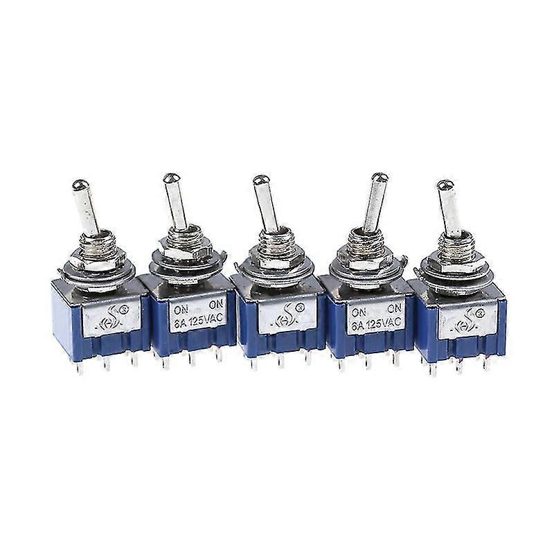 5PCS 6P Toggle Switch 6A 125VAC 6 Pin DPDT ON-ON Mini Toggle Switch New SHYTMV