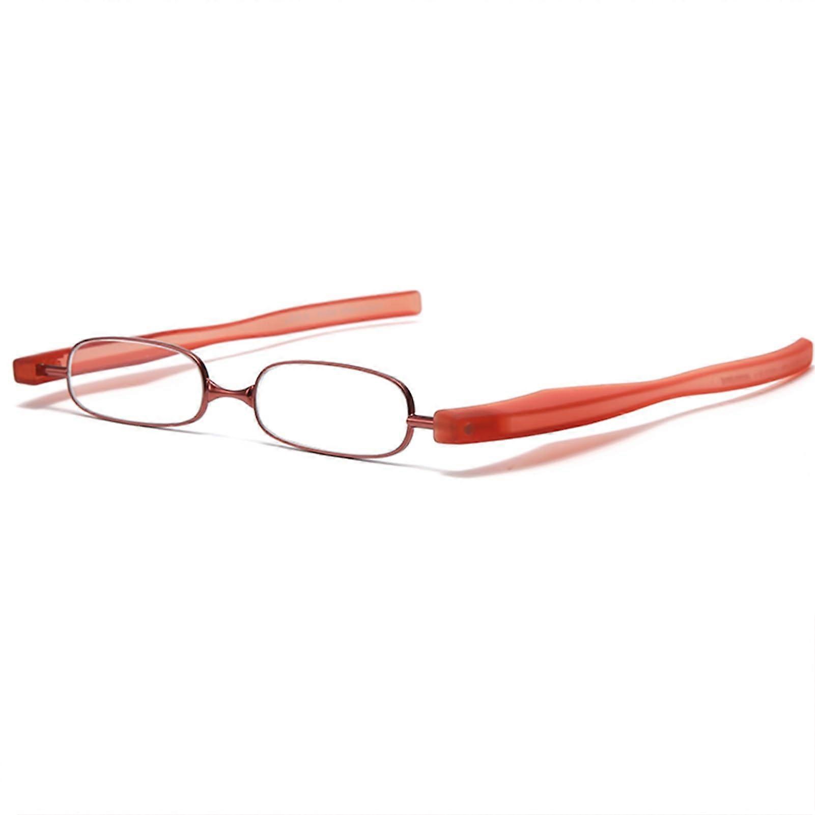 360° Foldable Reading Glasses for Men and Women, Ultralight Alloy Frame, Light Blue Blocking Readers, Compact Design