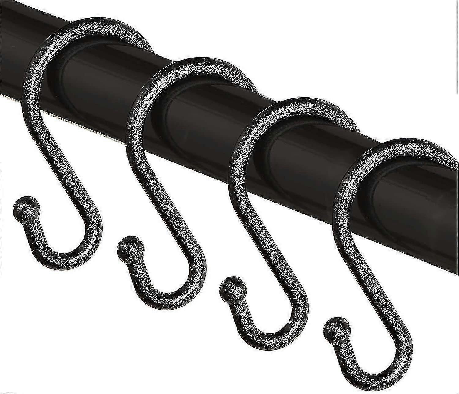 Metal Shower Curtain Hooksrust Resistant S Shaped Hooks Hangers For Utensils, Clothing, Towels Shower Curtains, Kitchen