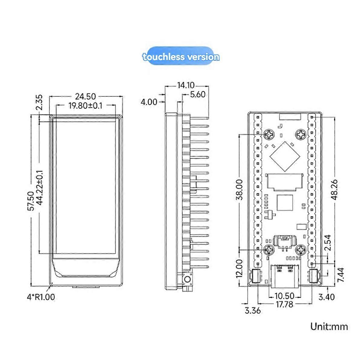 ESP32-S3 Carte de développement d’écran AMOLED 1,91 pouce double cœur