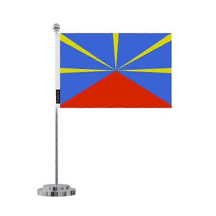 Flag desk of La Réunion – 14 x 21 cm – Polyester – Stainless Steel Base