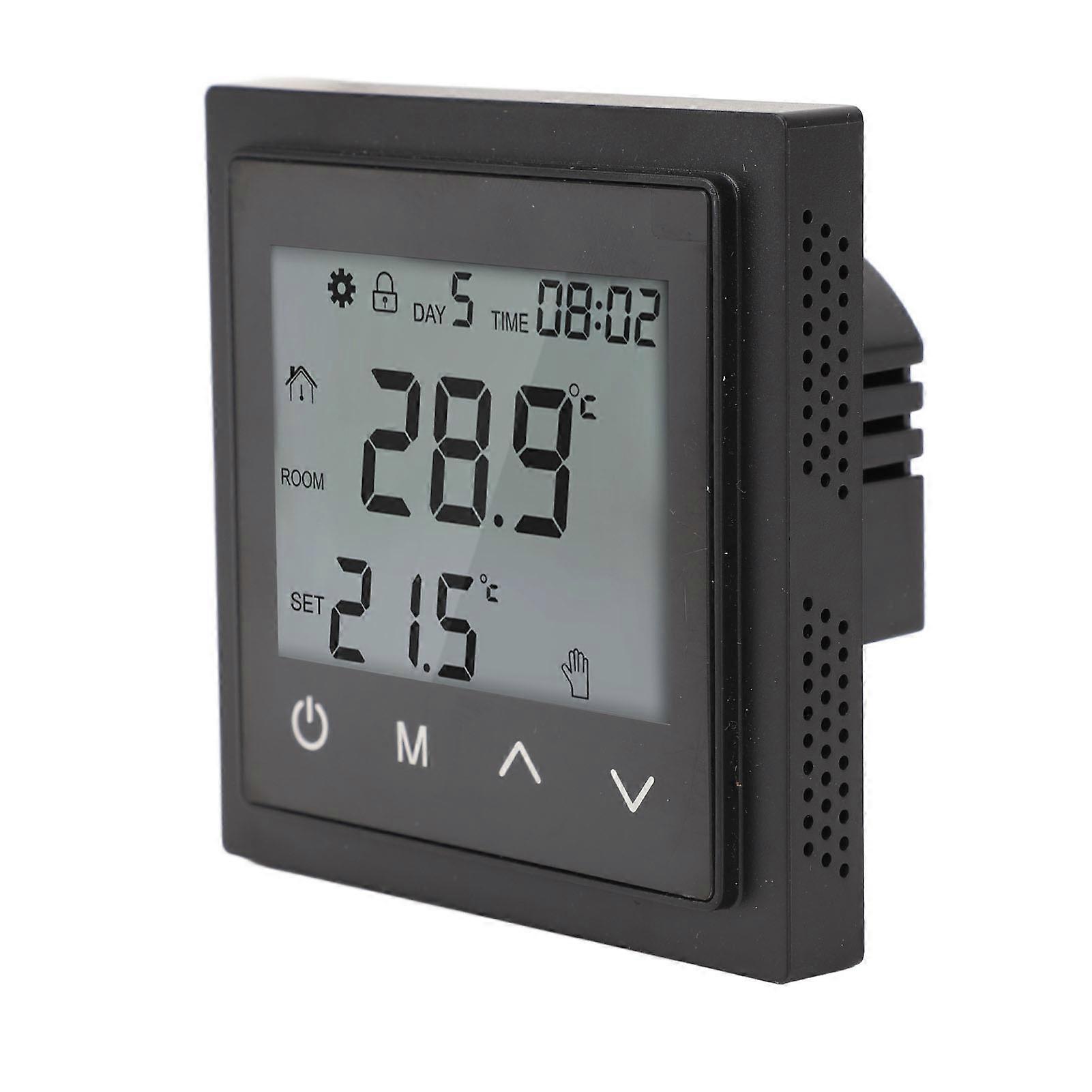 MH1828B Touch Screen Thermostat 16A Floor Heating 86x90x13mm Black