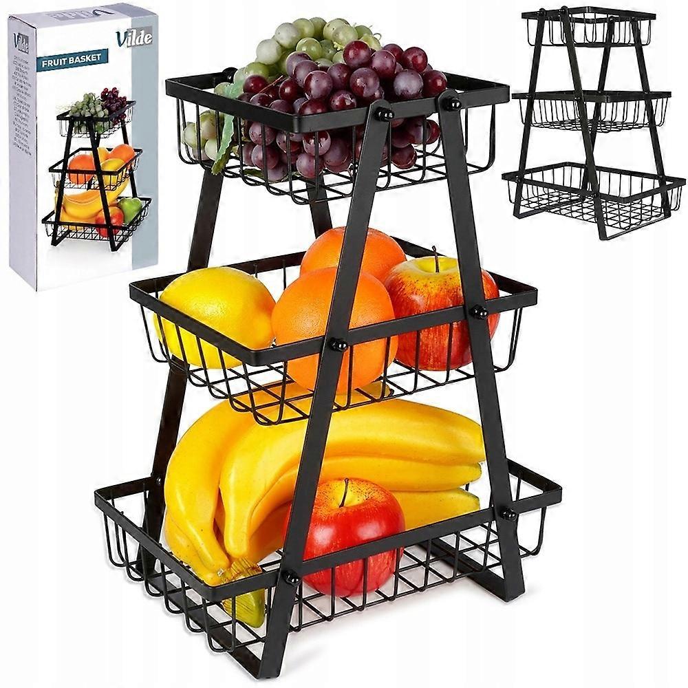 Cesto di frutta in metallo nero