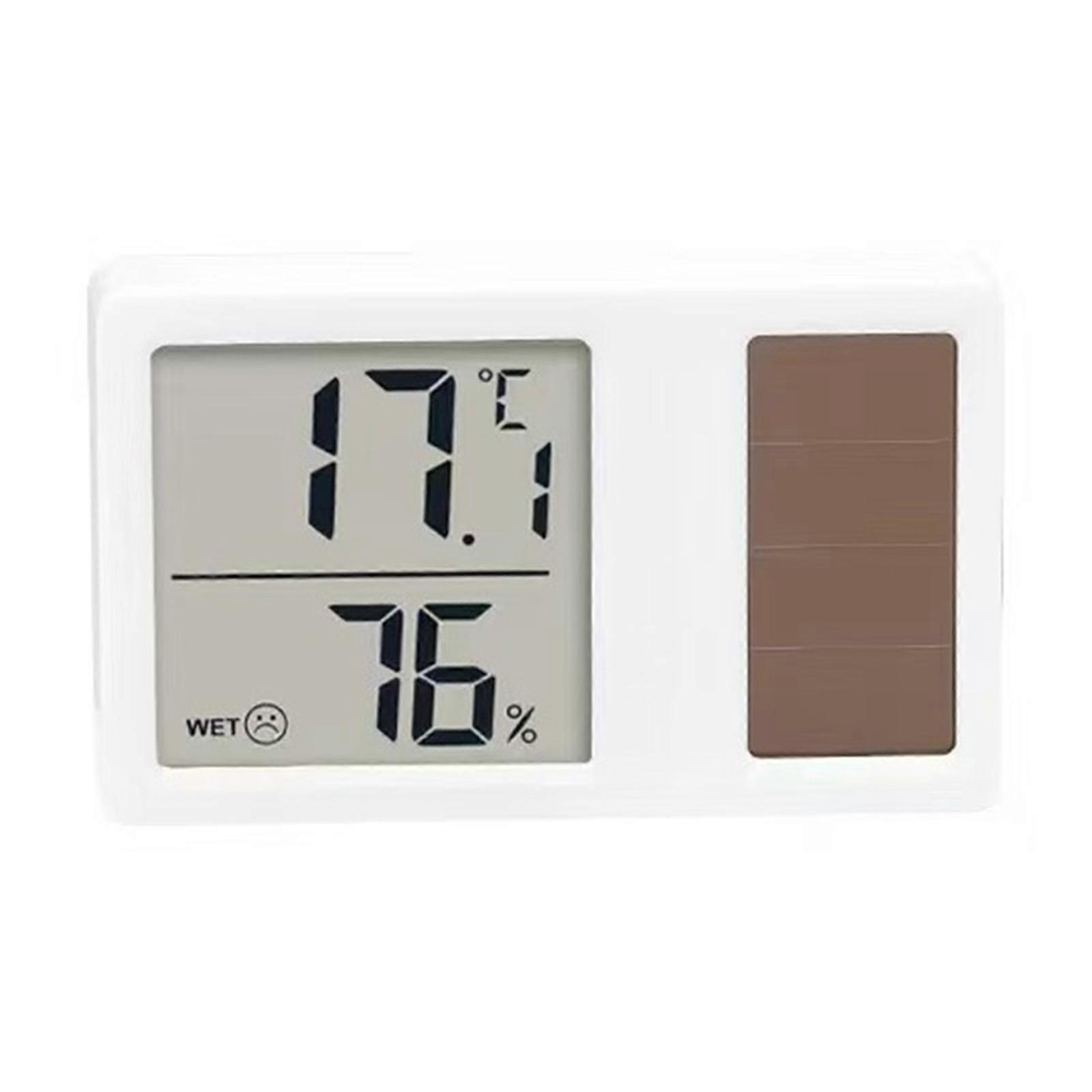 Large LCD Display Indoor Desktop Thermometers Hygrometer Solar Power Temperature Humidity Meter for Baby Room Home
