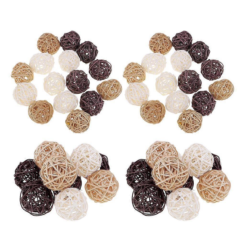 50Pcs Wicker Rattan Balls Decorative Orbs Fillers for Craft, Party, Table