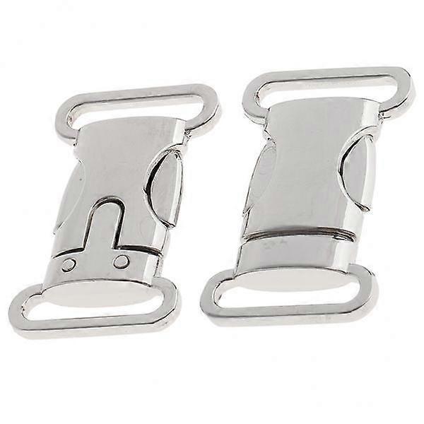 5-10pack 2 Pieces Metal Side Release Buckle Cord Bracelet Silver
