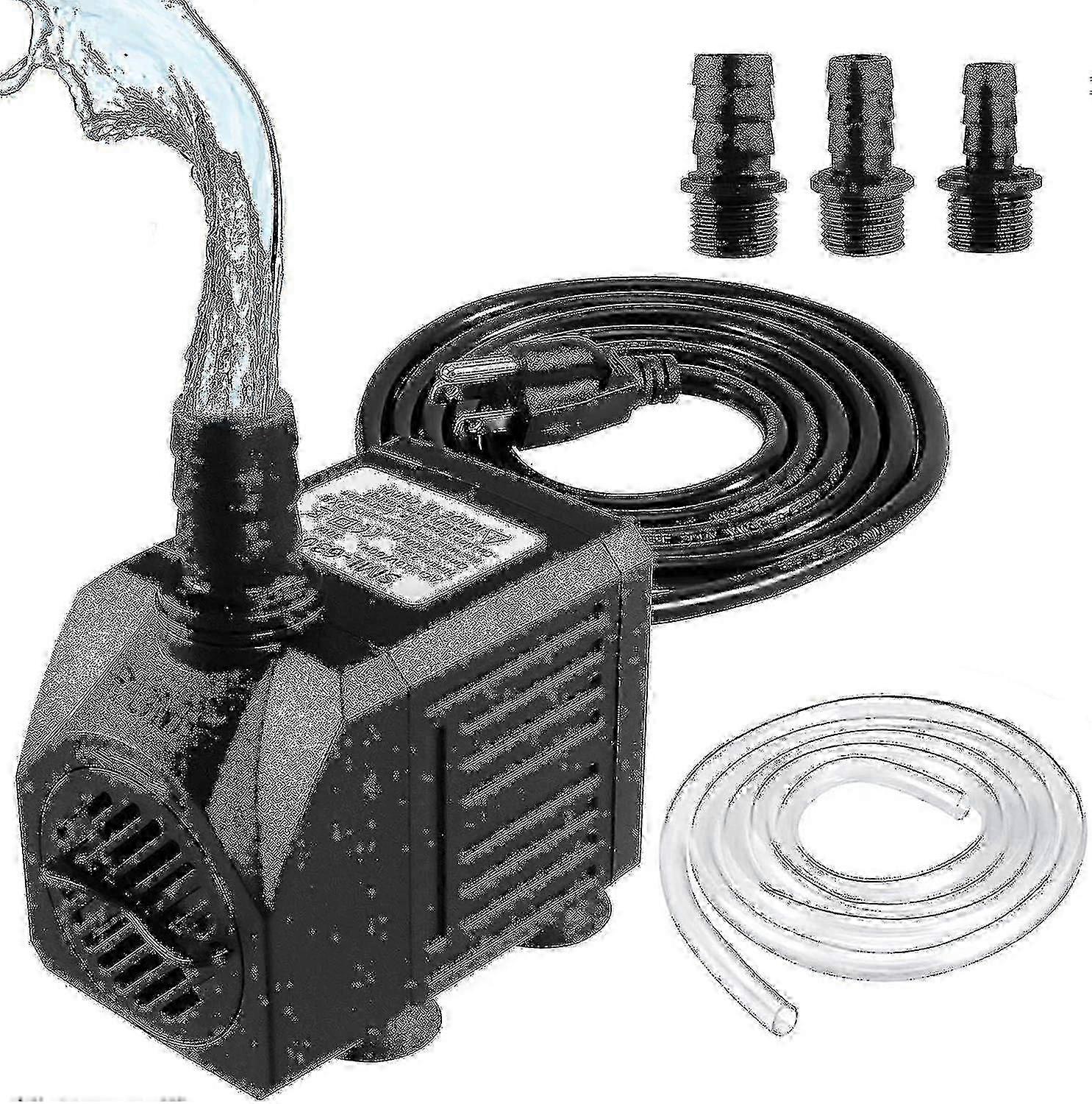 噴水ポンプ、150gph水中ウォーターポンプ(8w 600l / h)、3.3フィートホース付き小型サイレント押出噴水ポンプ(直径イントリュールハイウェイ