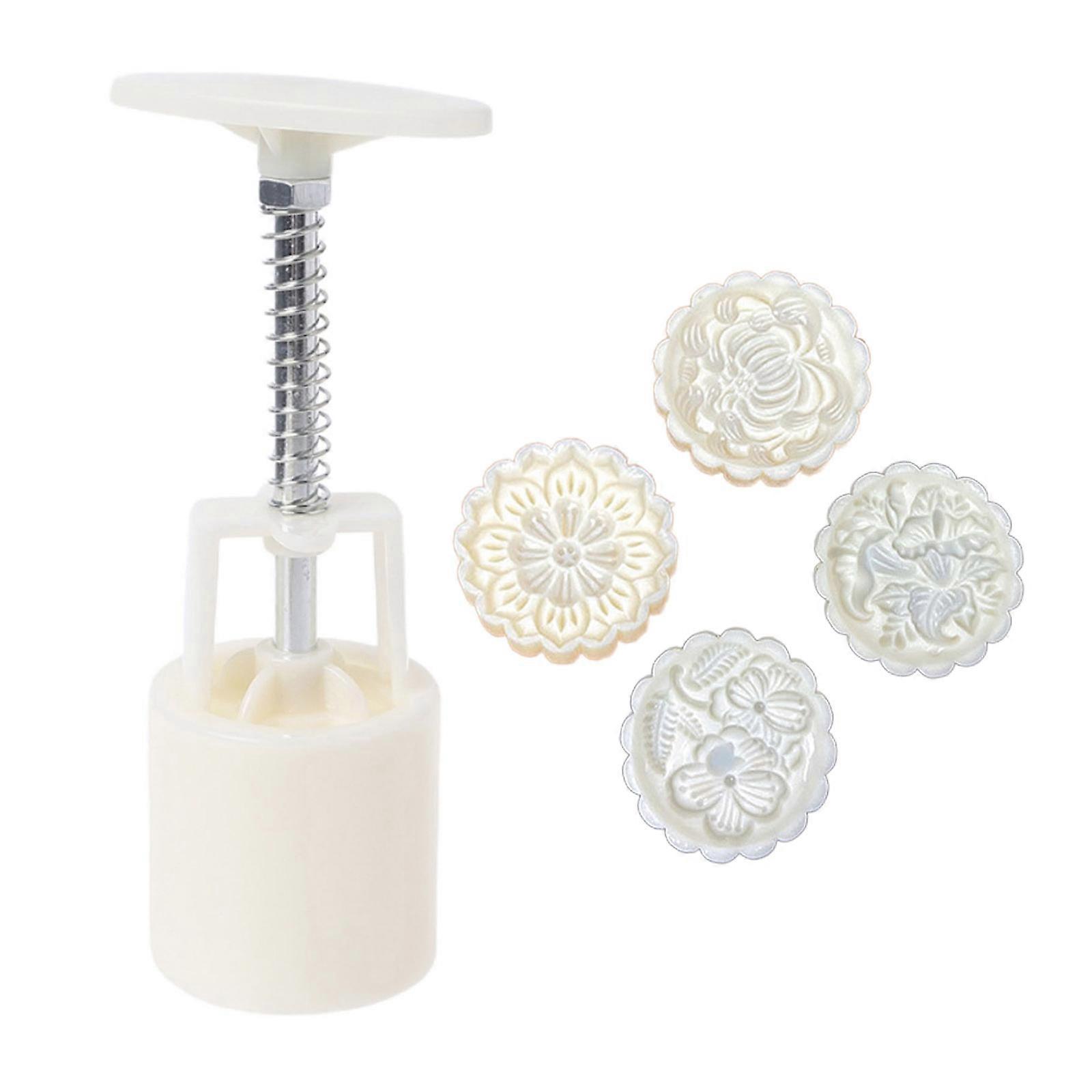 プラスチック素材月餅型スタンプ月餅型漫画花形中秋節用のDIYベーキング型