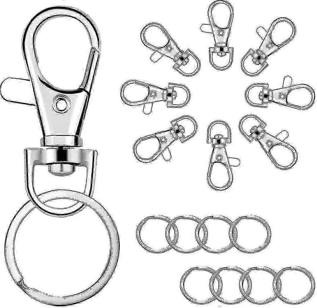 100個のキーホルダーフック、ストラップジュエリーアクセサリー用リング付き