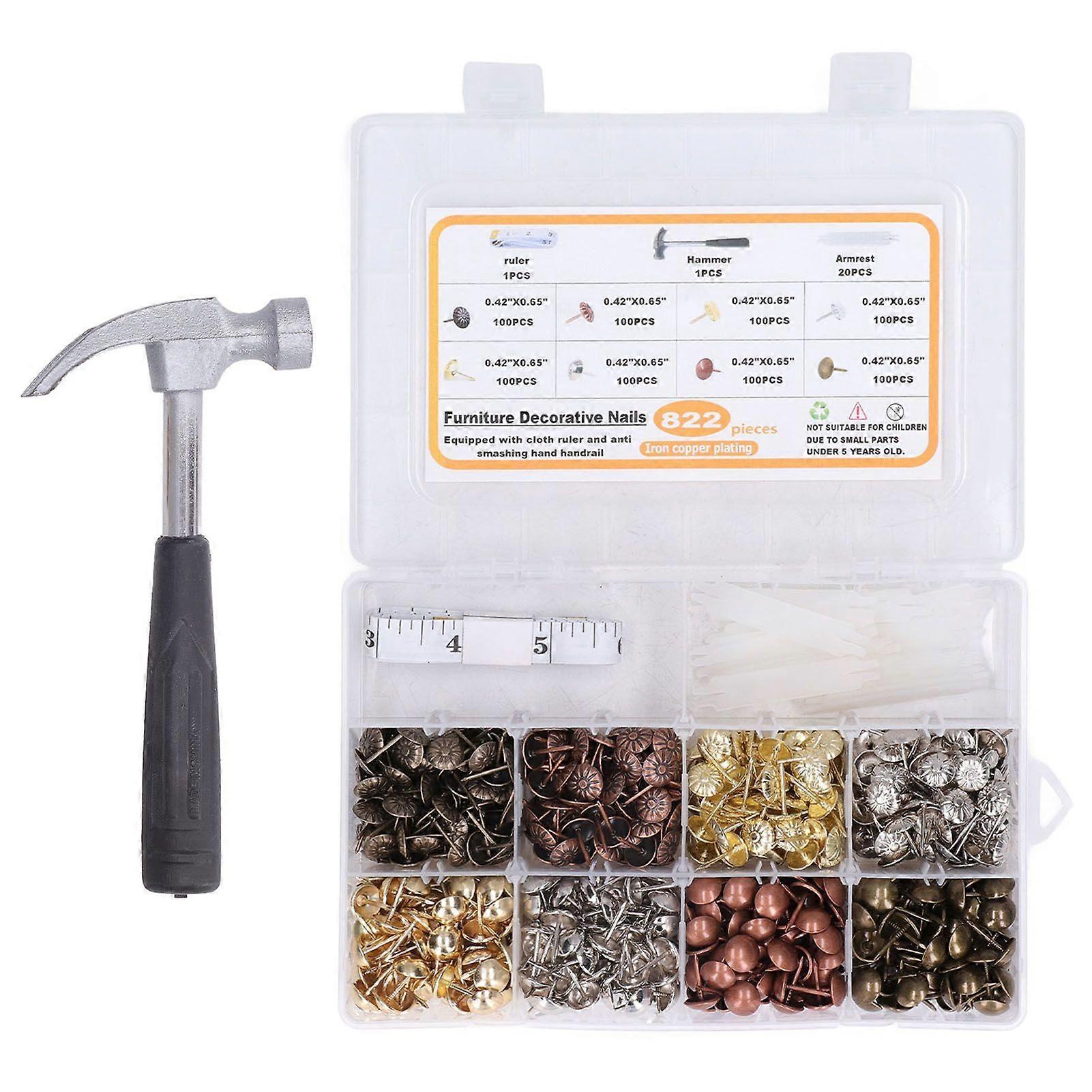 جودة عالية 822 قطعة أثاث عتيق نحاس مسمار مجموعة الأثاث مسامير ديكور داخلي