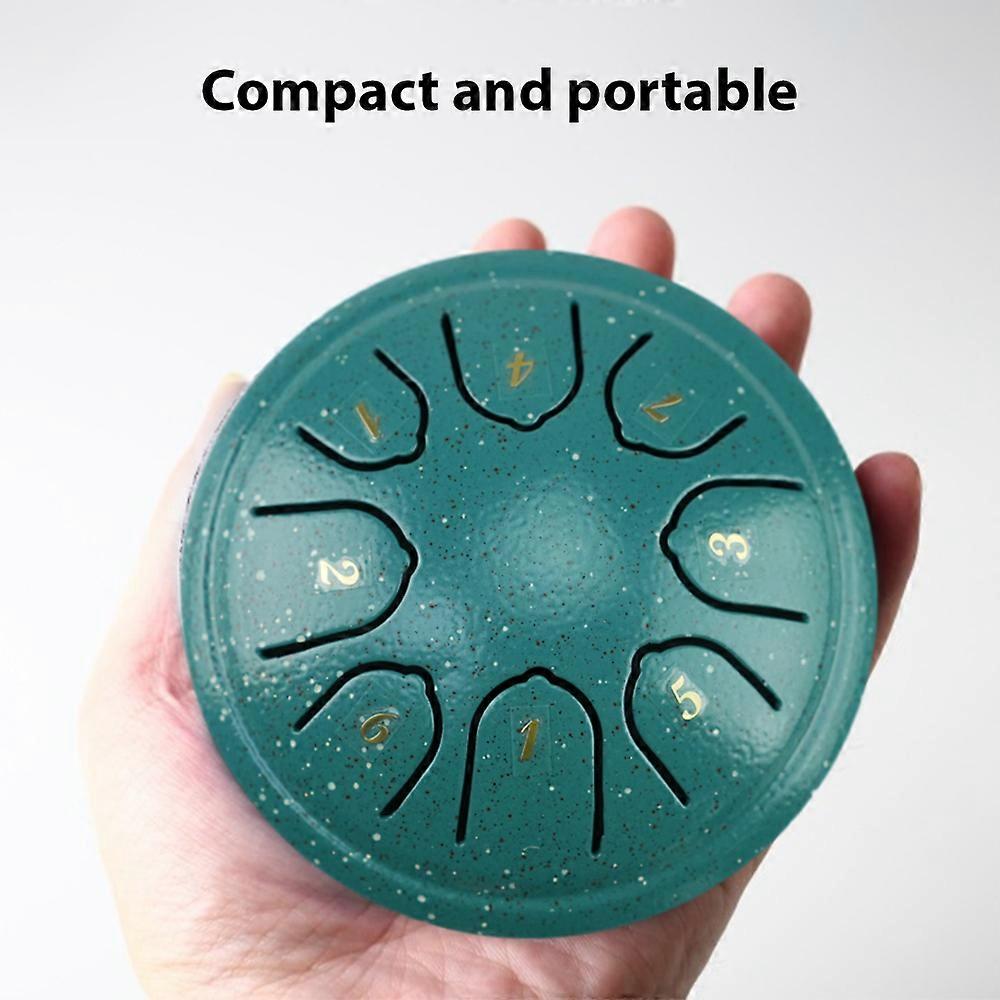 Steel Tongue Drum 4 Inch 8 Notes C Key Percussion Instrument Portable Balmy Drum with Drum Mallets for Meditation Yoga Beginners Majors Family Friend