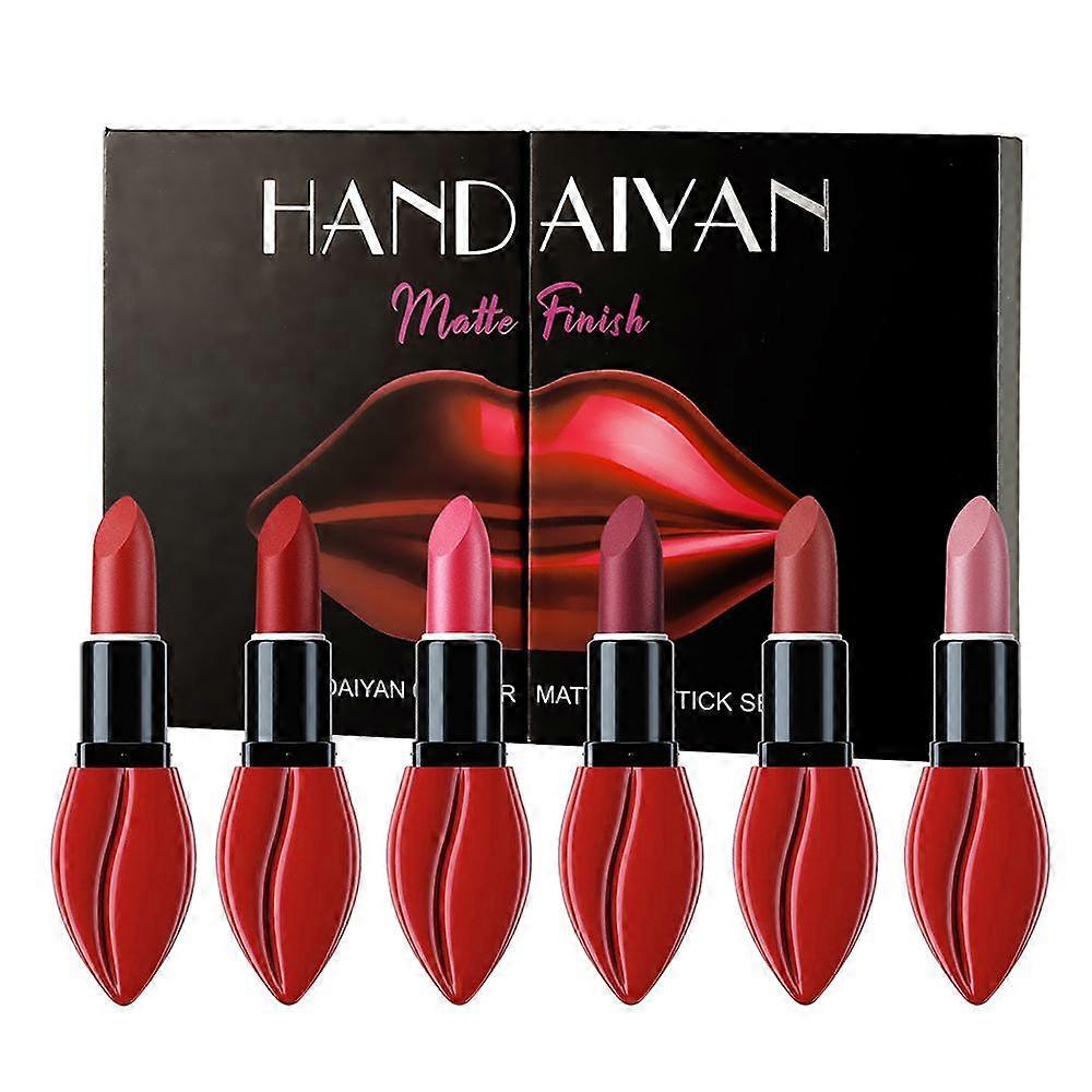 Lip lipstick set (A) $handaiyan 6-color lip lipstick moisturizing matte long-lasting non-fading lipstick set