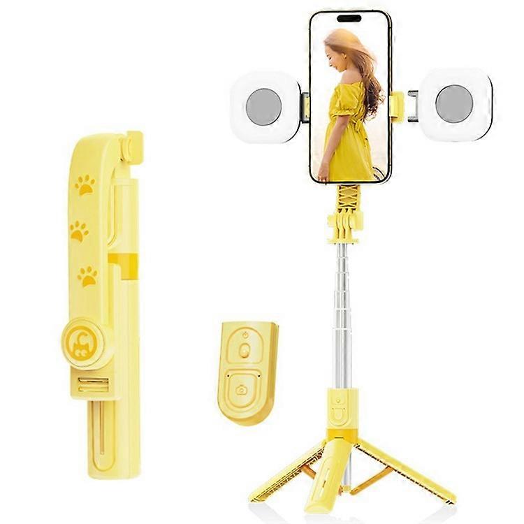 KT02 A10 Cartoon Tripod Selfie Stick Extendable Phone Tripod Stand Shooting Kit with Dual Lights