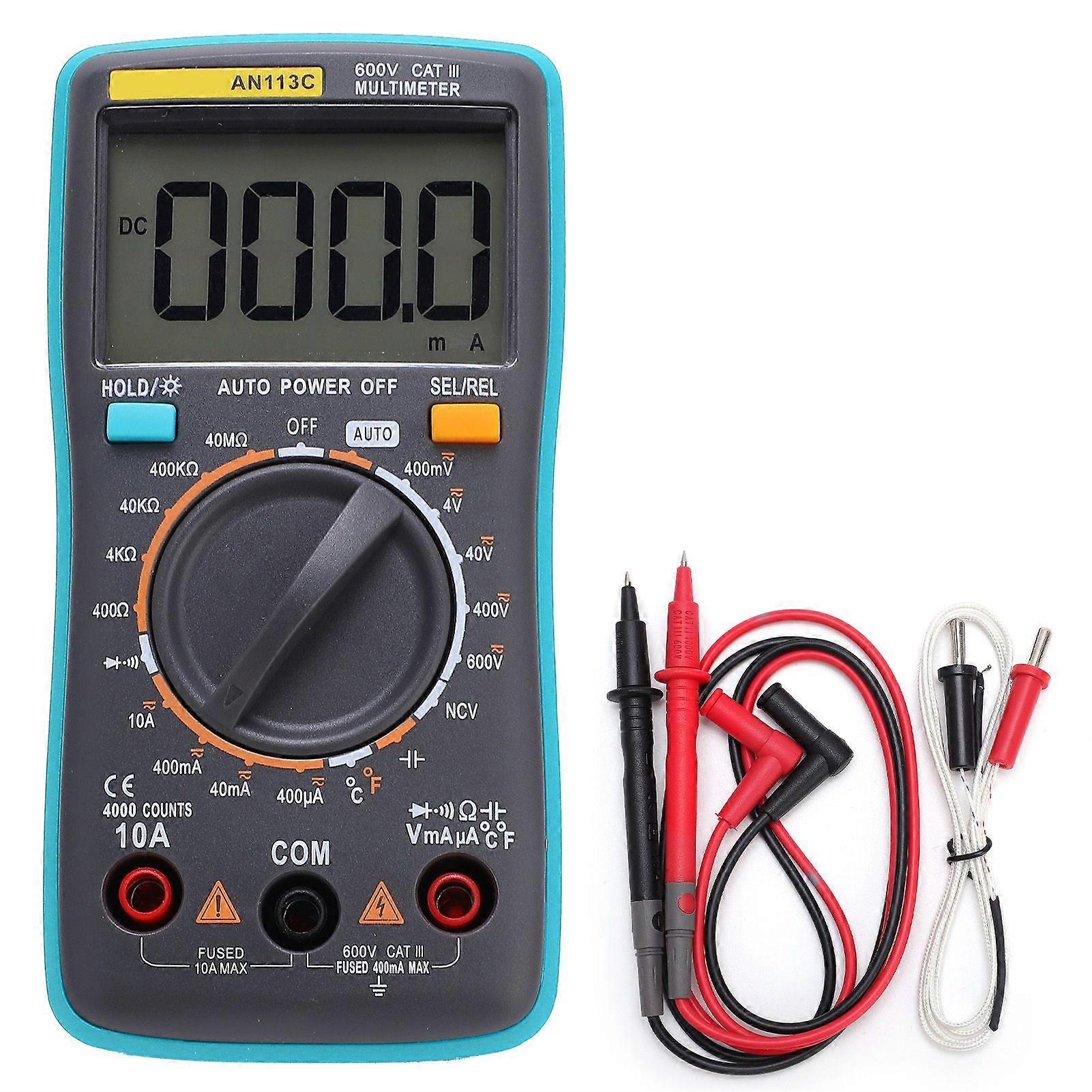 Hoge kwaliteit AN113C High Precision Handheld Digitale Multimeter (zonder batterij) Blauw