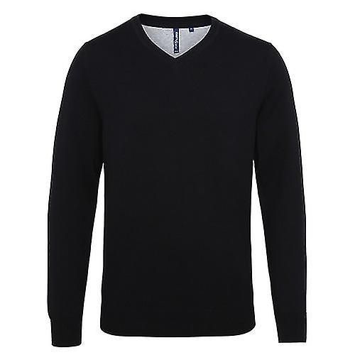 Asquith y Fox para hombre algodón rico cuello en v suéter