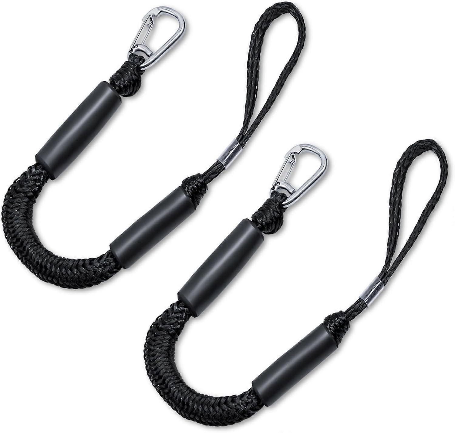 Mooring with 3ft Bungee Dock Line 2-Pack - Essential Accessories for Diverse Watercraft Built in Snubber, Kayak, Watercraft, SeaDoo, Jet Ski, Pontoon,