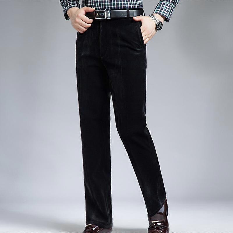 Pants Men Corduroy Cord Trousers Stretch Straight Pants Casual Loose High Waist Vintage Retro
