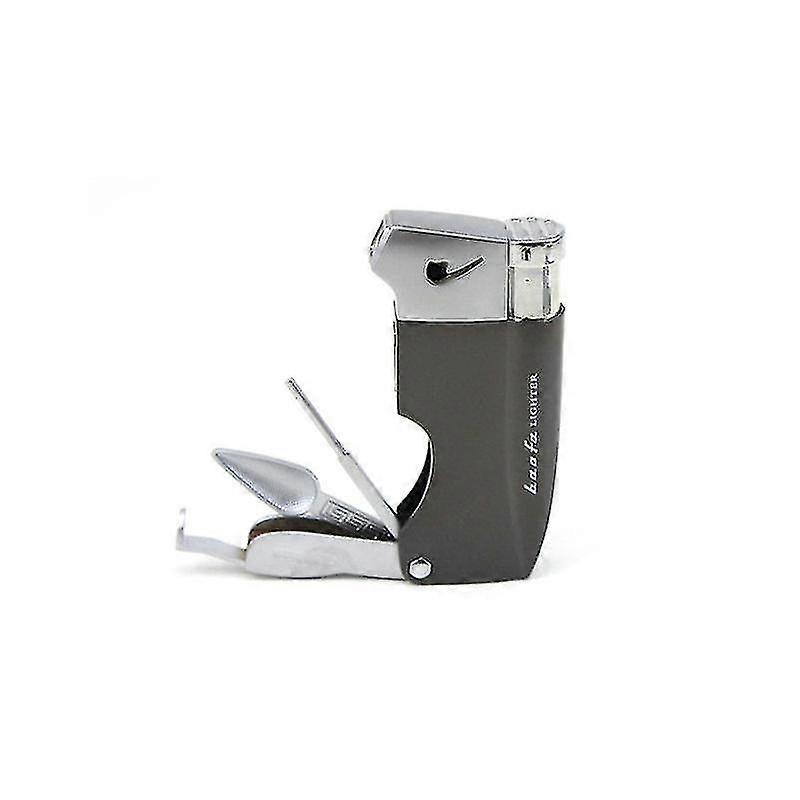 Windproof Jet Butane Lighter for Cigar Cigarette Multifunction Silver
