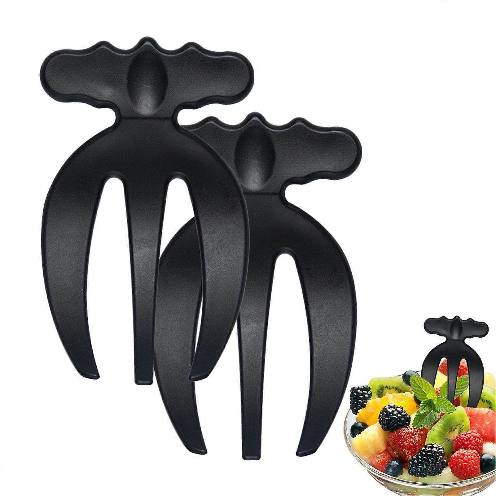 Salad Claw Set, Serving Tongs, 2Piece with Wide Handle Black