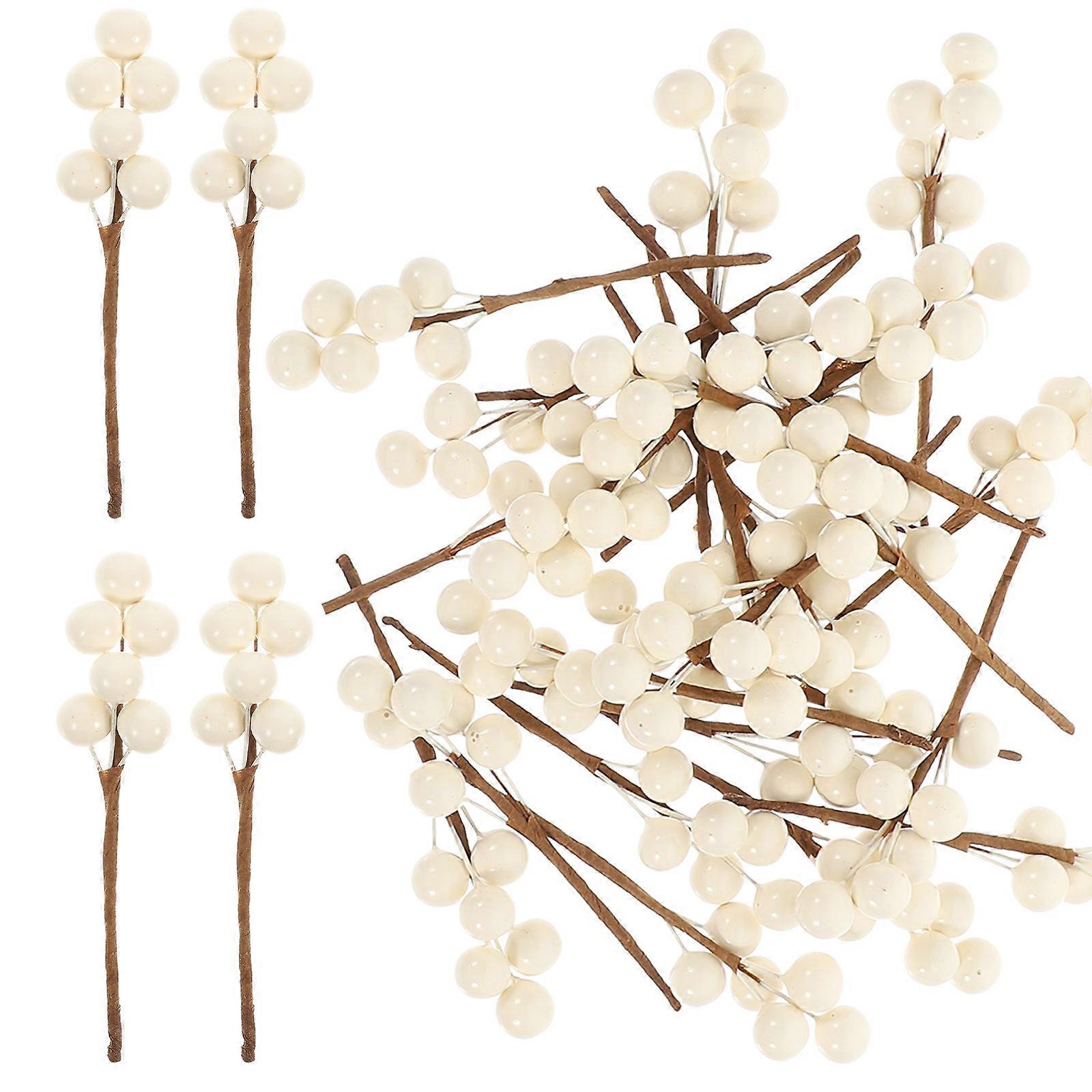Faux Berry Stems Enhancing Holiday Atmosphere, Suitable for Tree Ornaments and Handwork