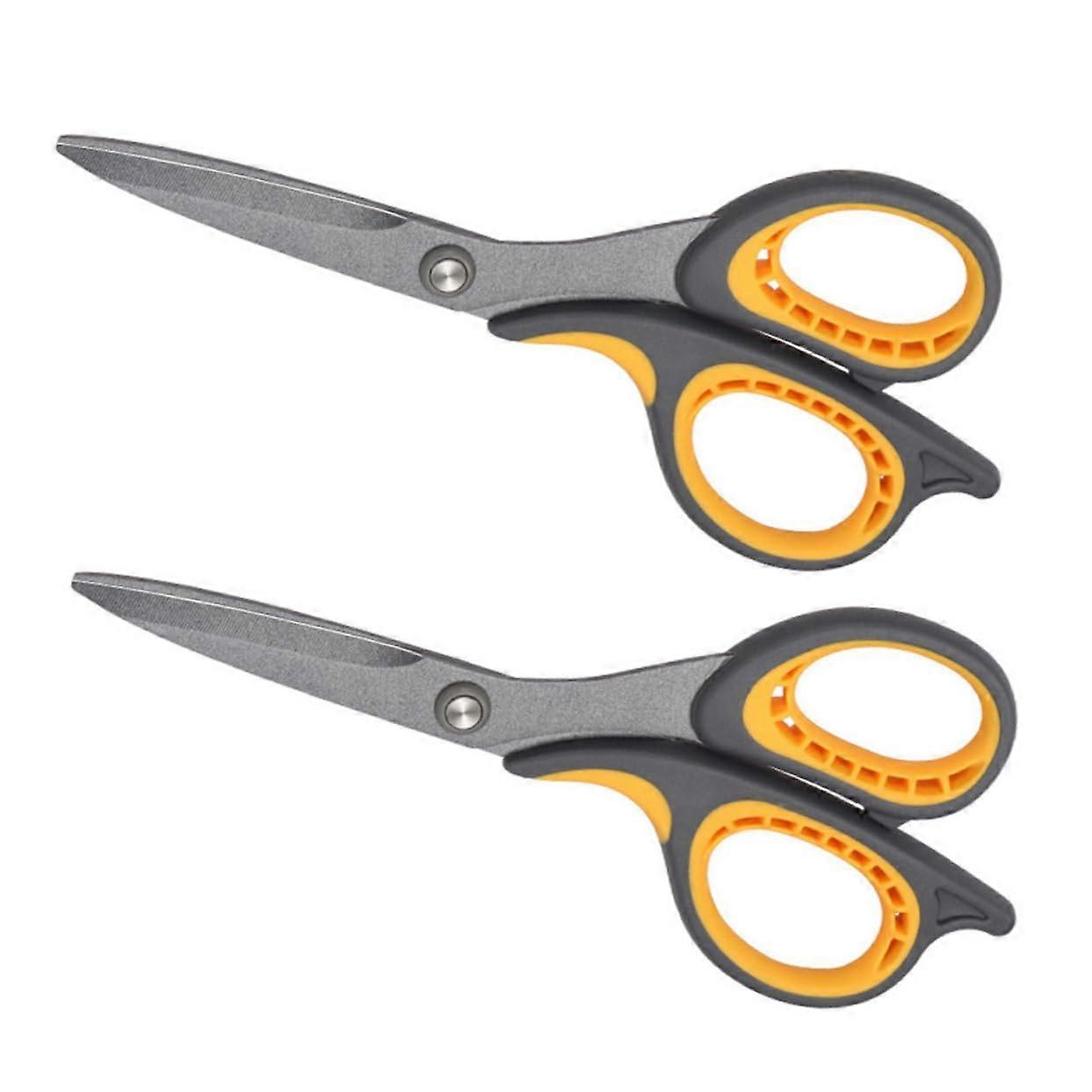 Scissors Set of 2, Non-Stick Office Scissors for Students, 8 Inch ABS Handle, Heavy Duty Cutting Tool