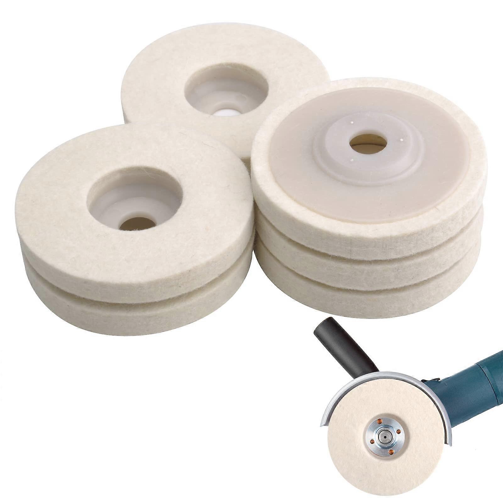 Wool Polishing Attachment 100 Mm Disc, 12 Mm Wool Pads Pack Of 6 For Car Detailing, Fits Most 100 Mm Backing Plates