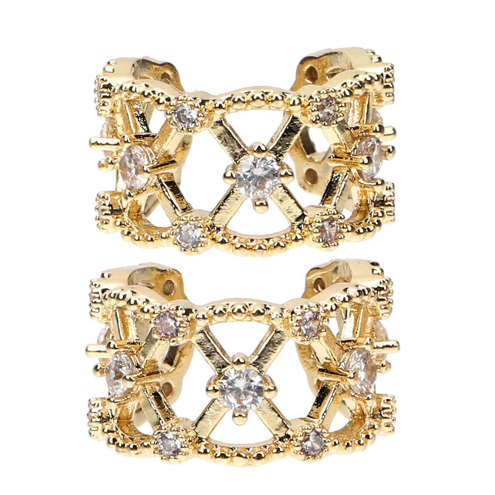 Ladies Earrings Daily Life Square Shape Alloy Material Non Pierced Cuff Earrings 1 Pair