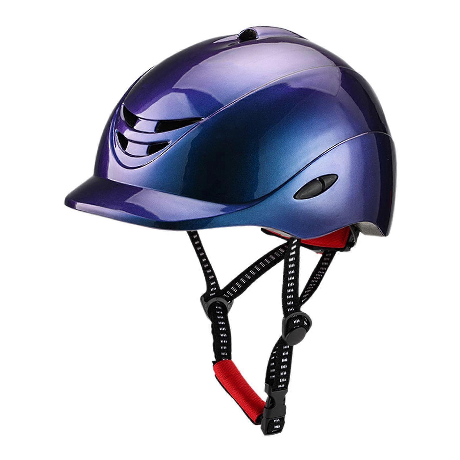 Riding Helmet Horse Gear Adjustable Blue Medium with Removable Lining for Outdoor Riding Activities