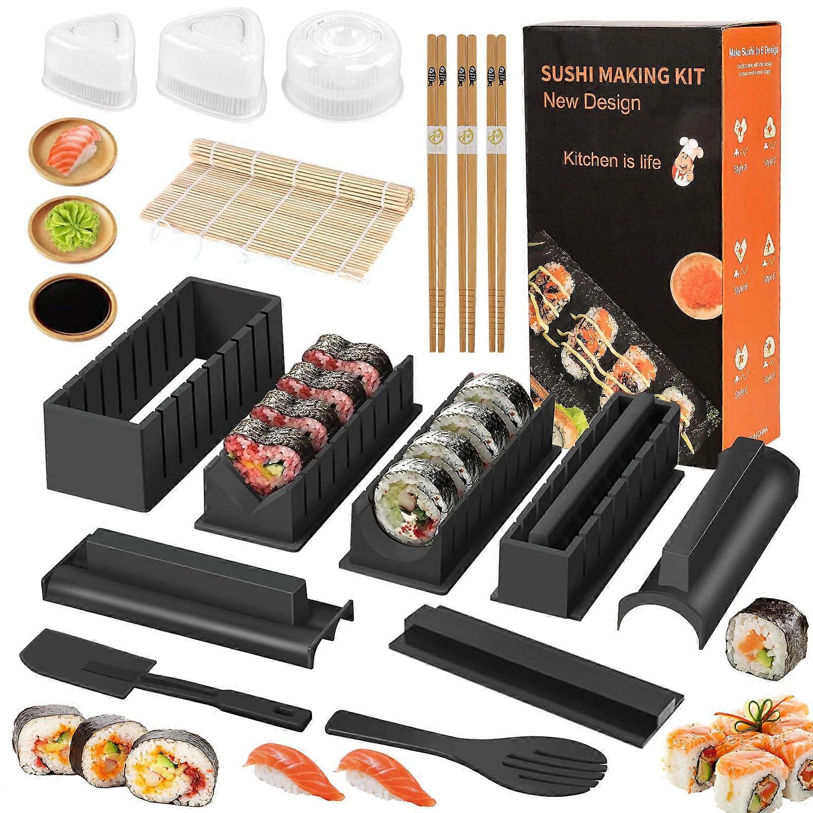 Sushi Maker Set, 20Piece Sushi Set, Sushi Starter Kit with Plate, Moulds, Roll