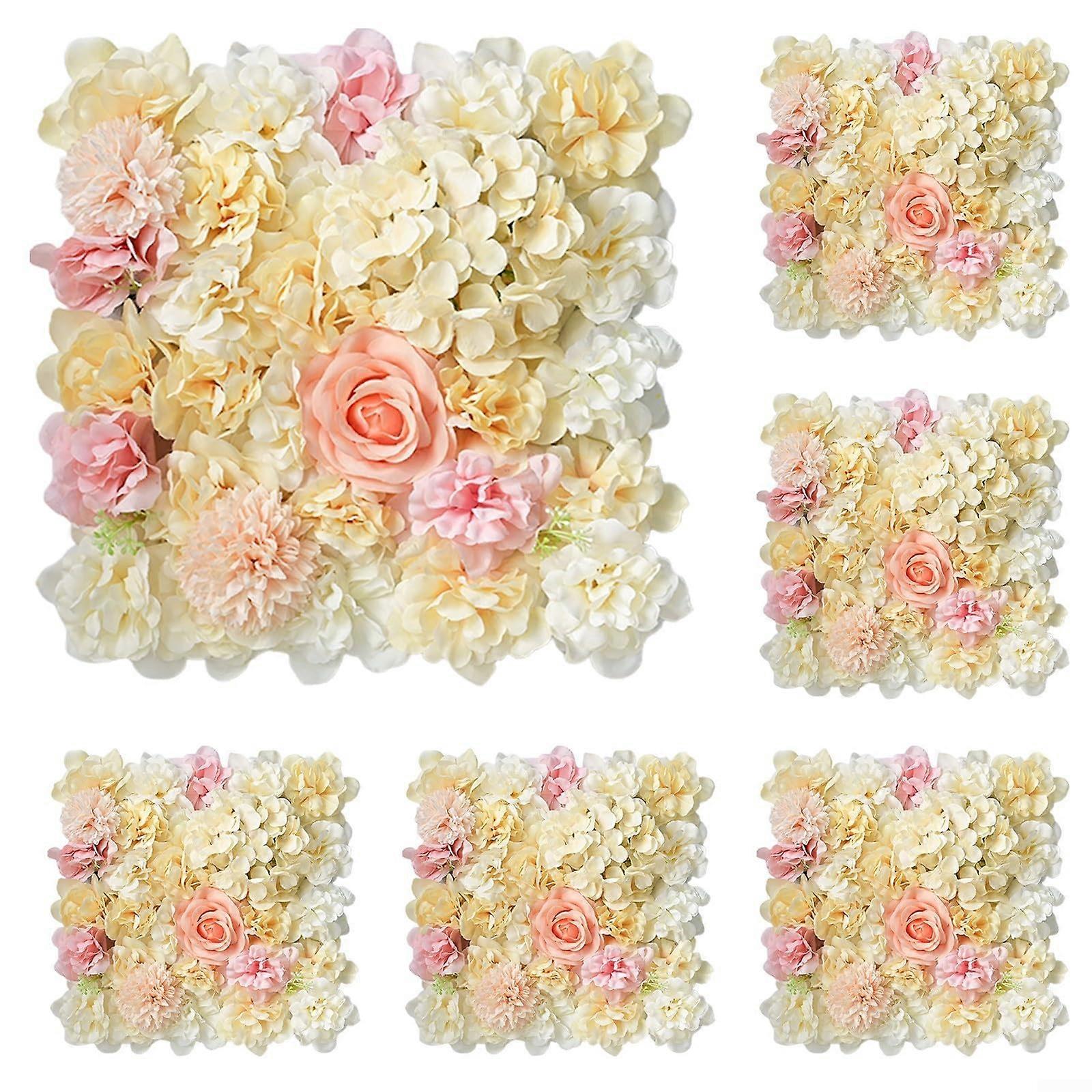 Slim and stylish flower wall panel arrangement, a sixpart collection, perfect for celebrations (white, yellow, pink)